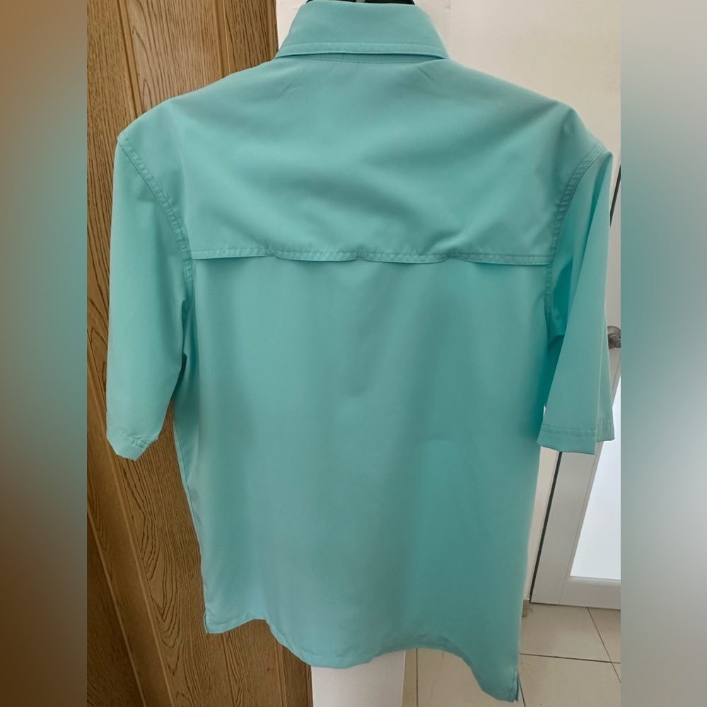 Bimini Bay Men’s Aqua Fishing Shirt Short Sleeve Button Down Snap Pockets Size S - Picture 5 of 6